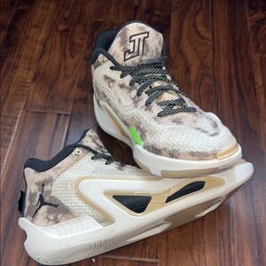 JT Basketball Shoes with Black and Cream Accents